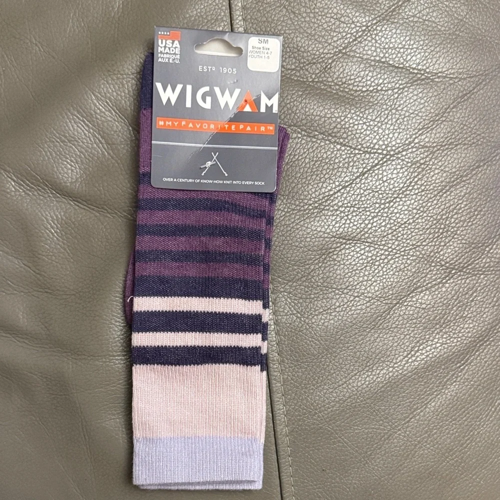 NWT Wigwam Purple and Pink Striped Socks women’s size SM